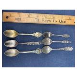 Six Sterling Souvenir Spoons