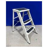 White Three-Step Folding Ladder