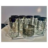 1960s Kimiko set of 6 highball glasses with