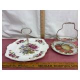 Porcelain Serving Set with Floral Designs