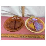 Amber Glass Divided Dish Set