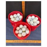 Three Buckets of Golf Balls