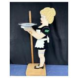 Artisan Wooden Waitress with Melamine? Tray - 36'