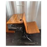 Wood and Cast Iron School Desk