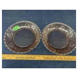 Two Vintage Pink Glass Bowls With Hearts,