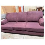 Purple Upholstered Sofa with Cushions
