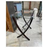 Glass-Top Table With Metal Frame