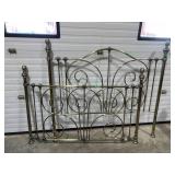 Queen Brass Bed Frame with Ornate Design