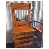 Wooden Dresser with Mirror