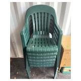 6 Green Stackable Chairs
