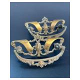 Two pcs. antique brass Victorian or French drawer