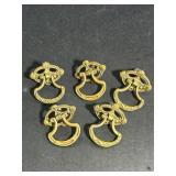 Antique brass drawer/cabinet hinged poles, 2 1/2?