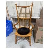 Oak Chair With Leather Seat