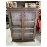 Wooden Storage Cabinet With Glass Doors