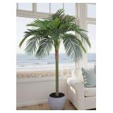 Like new faux palm tree in a pot (the actual pot