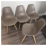 Set of 4 grey/beige modern dining chairs from