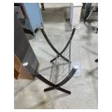 Glass-Top Side Table With Shelf