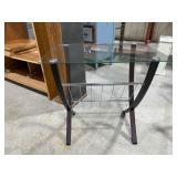 Glass and Metal Side Table