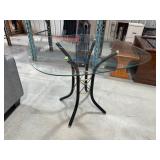 Glass Top Table with Metal Base