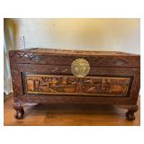 Carved wood, Chinese chest, 16? tall x 27? wide x