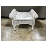 White Wicker Ottoman Bench