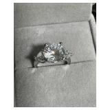 Sterling silver ring with cubic zirconia, with