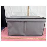 Gray Fabric Storage Box With Lid