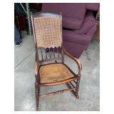 Wooden Rocking Chair with Cane Seat