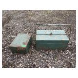 Two Metal Toolboxes with Handles