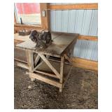 Bench Grinder on Wood Workbench