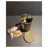 Metal Tin with Buttons and Spools