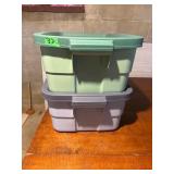 Two Rubbermaid Roughneck Storage Totes