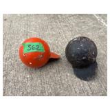 Two Metal Buoy Markers