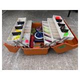 Orange Tackle Box with Lures