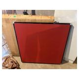 Red folding card table