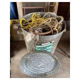 Galvanized Steel Garbage Can With Rope