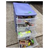 Plastic Storage Bin With Fishing Lures