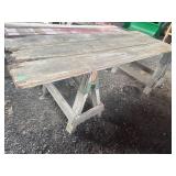 Sawhorses With Barn Board Top