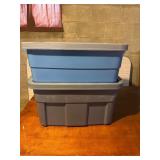 Two Plastic Storage Totes