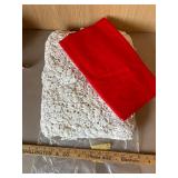 Crocheted Bed cover With Red Fabric