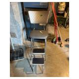 Metal Chair with Attached Steps