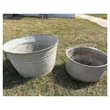 Two Metal Tubs