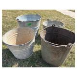 Four Metal Buckets