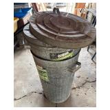Two Galvanized Steel Garbage Cans