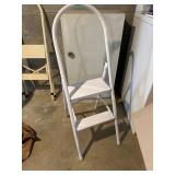 White Folding Two-Step Ladder