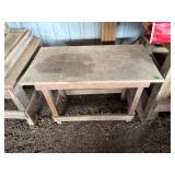 Wooden Workbench With Rustic Finish