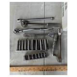 Metal Socket and Ratchet Tool Set