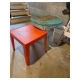 Rustic Round Metal Table & plastic table