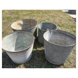 Four Metal Buckets