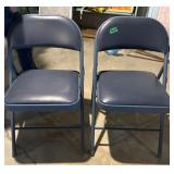 Two Blue Folding Chairs
